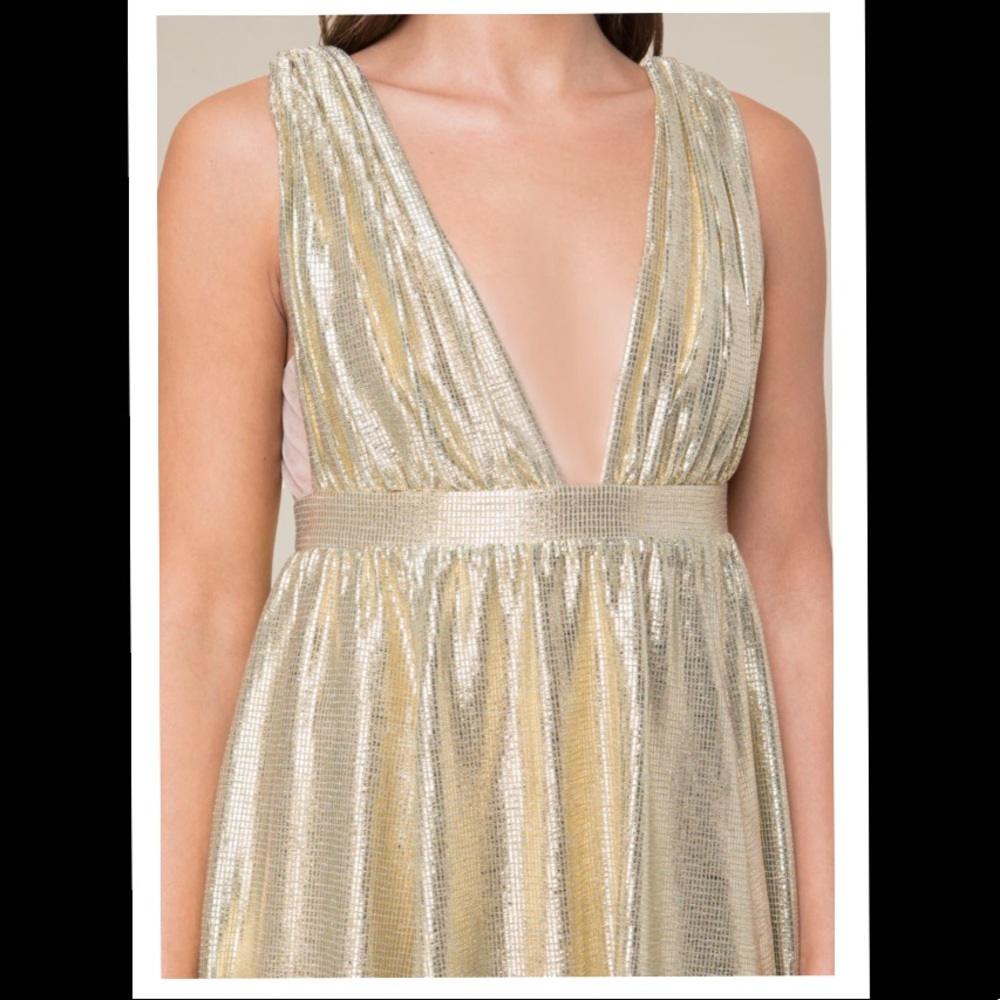 Bebe Double V Metallic Gown - Picture 4 of 5